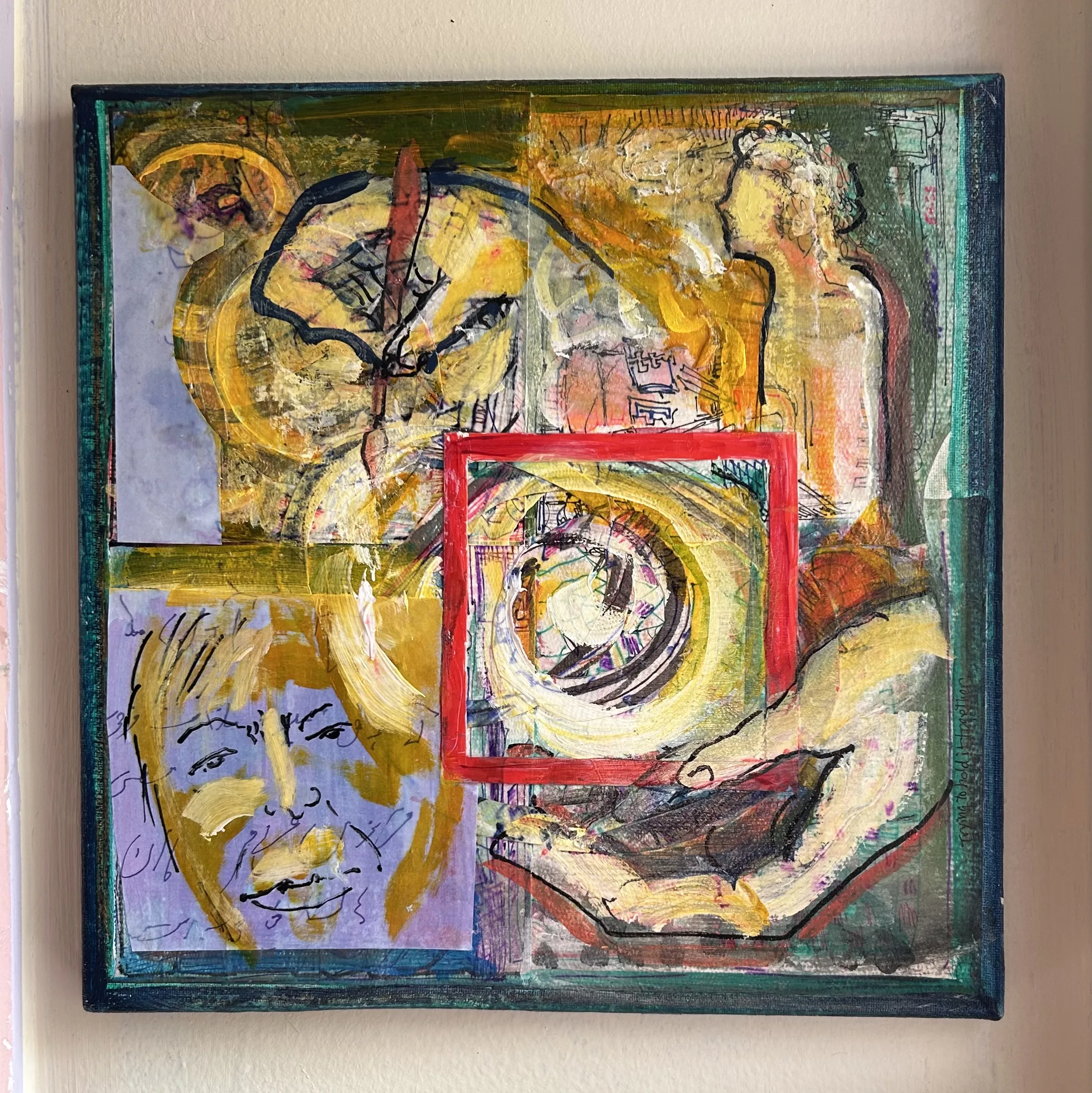 L.Blake-Elahi, Holding It Together, Acrylic,mm,12"x12"