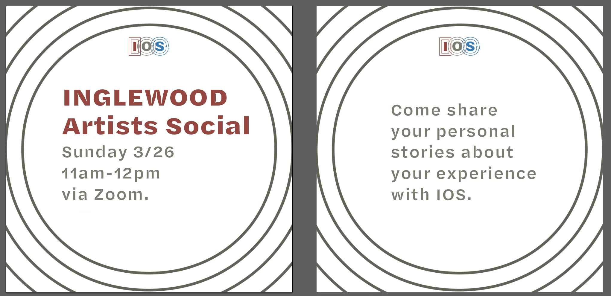 Invitation flyer for the Inglewood Open Studios Artists Social