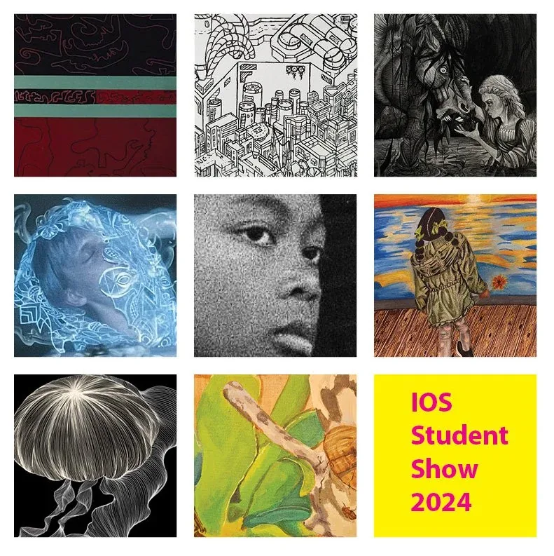Exhibition flyer for the 2024 Inglewood Open Studios Student Art Exhibition